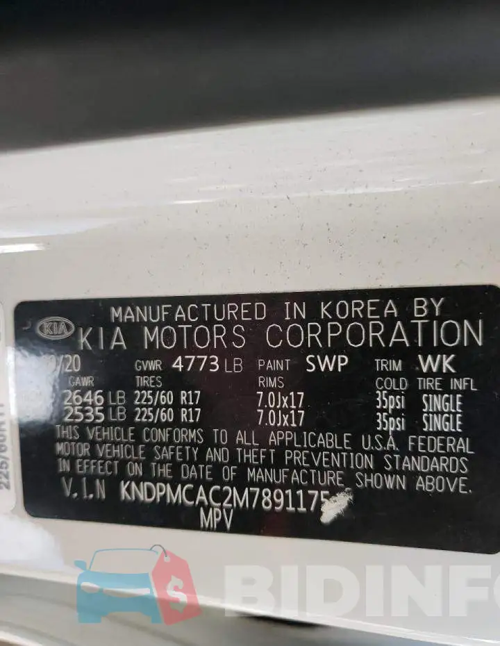 KNDPMCAC2M7891175 Photo# 10