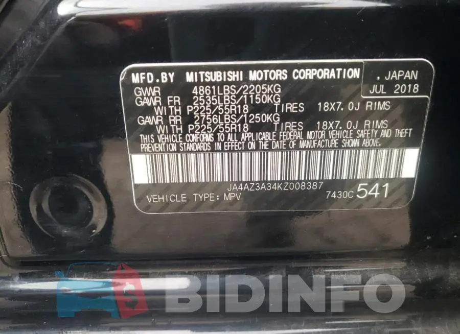 JA4AZ3A34KZ008387 Photo# 10