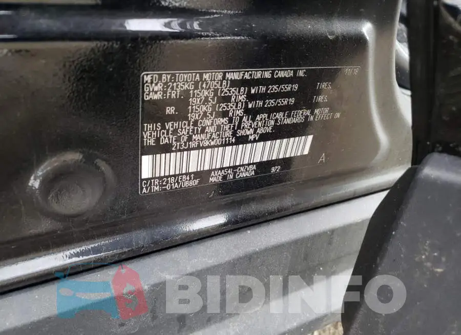2T3J1RFV8KW001114 Photo# 10