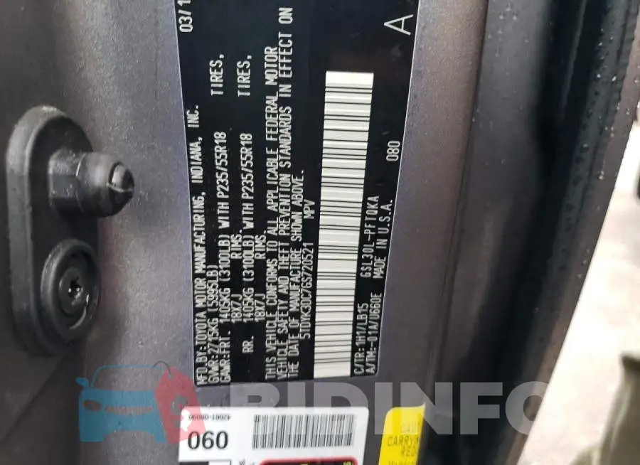 5TDYK3DC7GS720521 Photo# 10