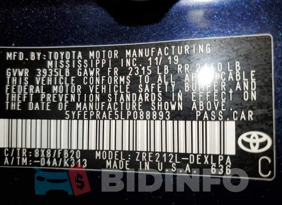 5YFEPRAE5LP088893 Photo# 10