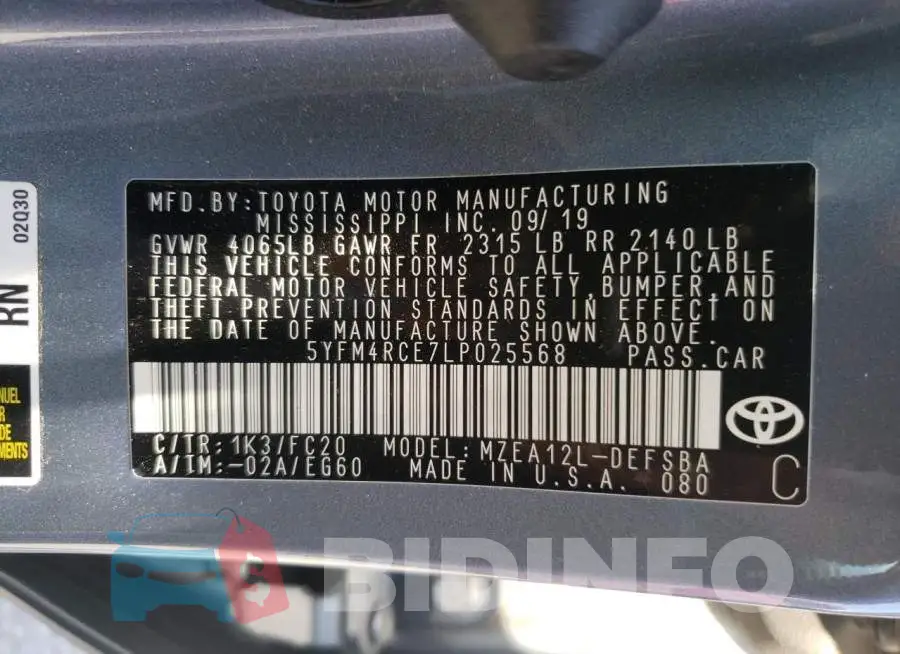 5YFM4RCE7LP025568 Photo# 10