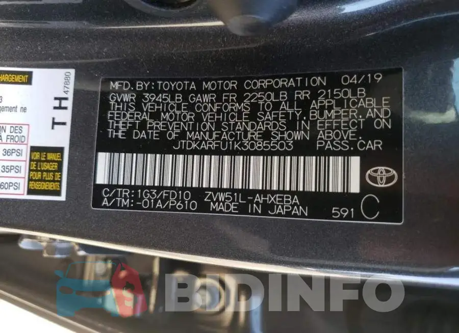 JTDKARFU1K3085503 Photo# 10