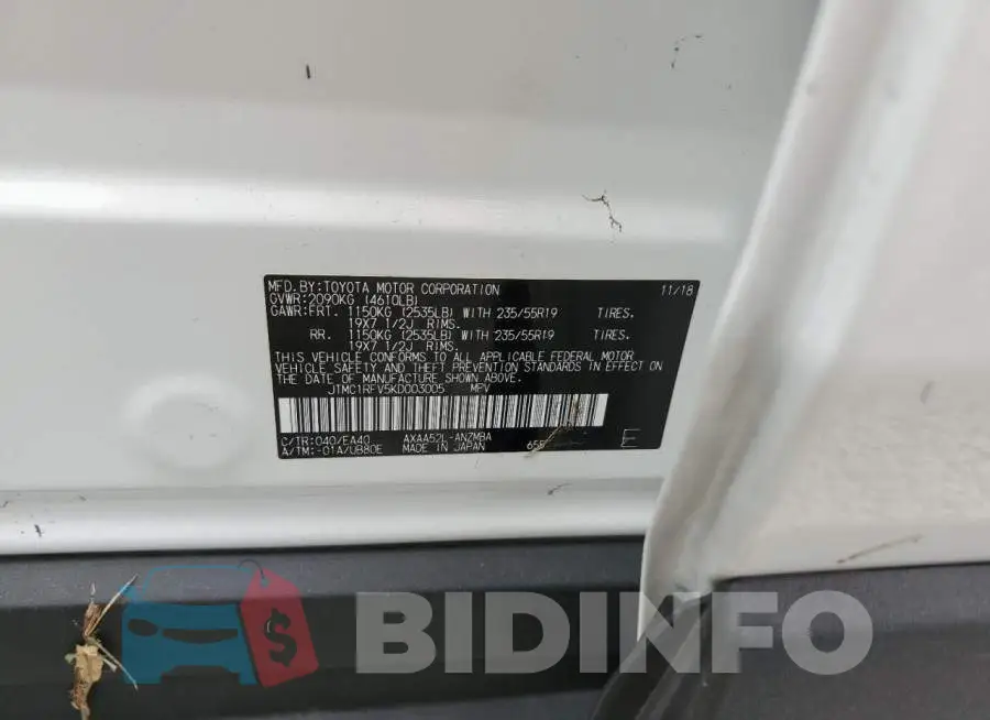 JTMC1RFV5KD003005 Photo# 10