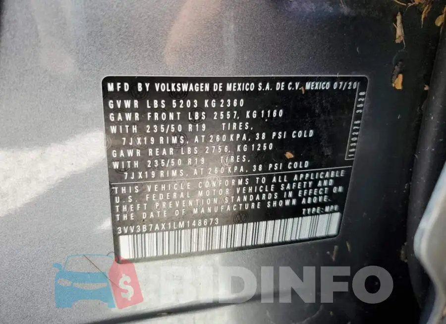 3VV3B7AX1LM148673 Photo# 10