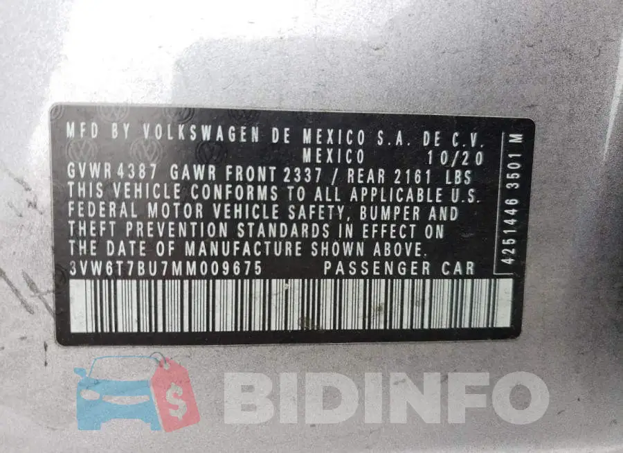 3VW6T7BU7MM009675 Photo# 10