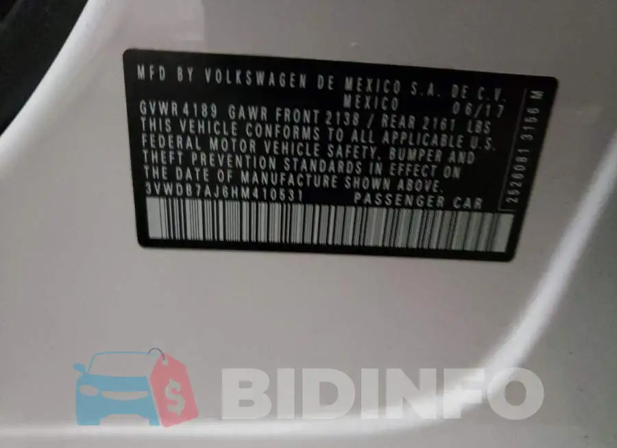 3VWDB7AJ6HM410531 Photo# 10