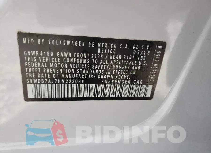 3VWDB7AJ7HM223086 Photo# 10