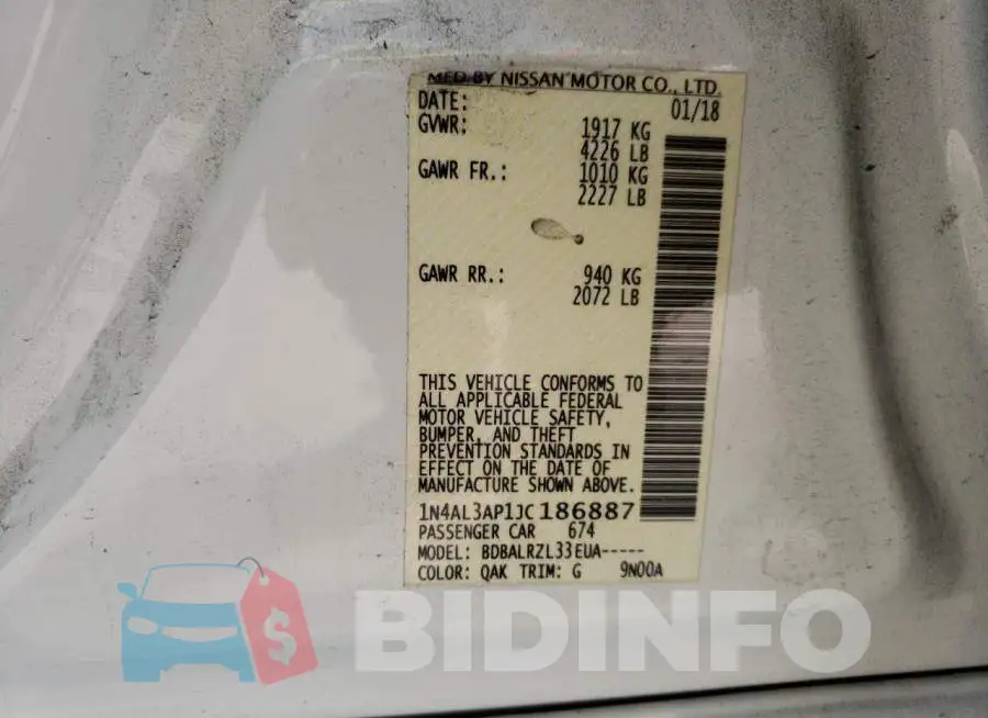 1N4AL3AP1JC186887 Photo# 10