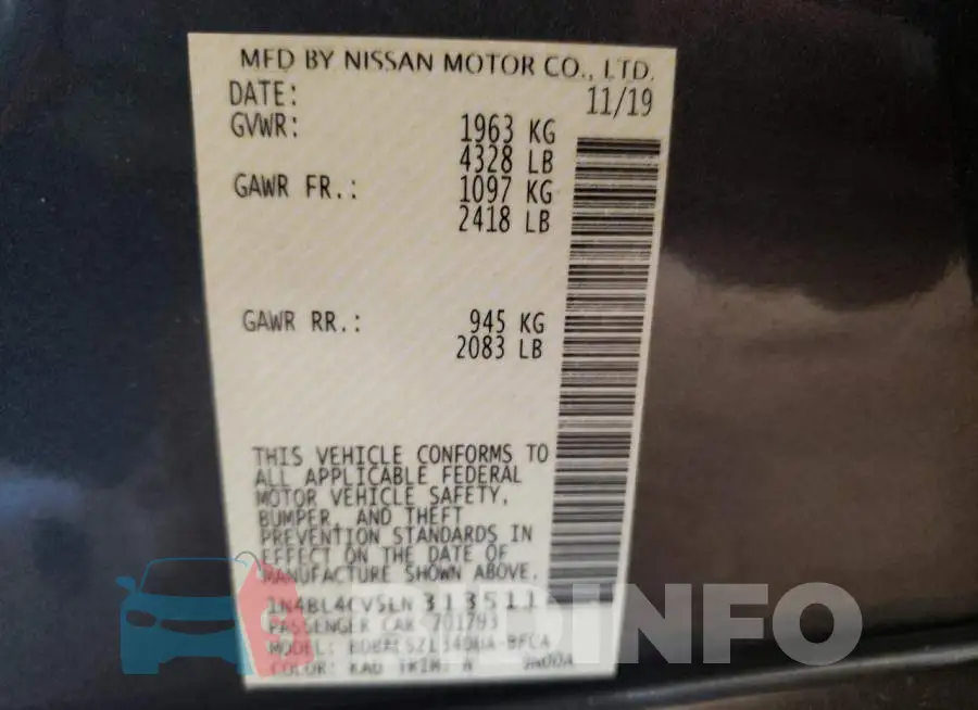 1N4BL4CV5LN313511 Photo# 10