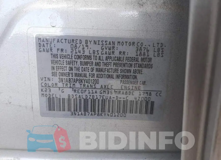 3N1AB7AP8KY401200 Photo# 10