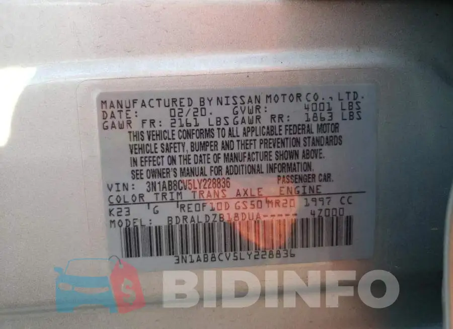 3N1AB8CV5LY228836 Photo# 10