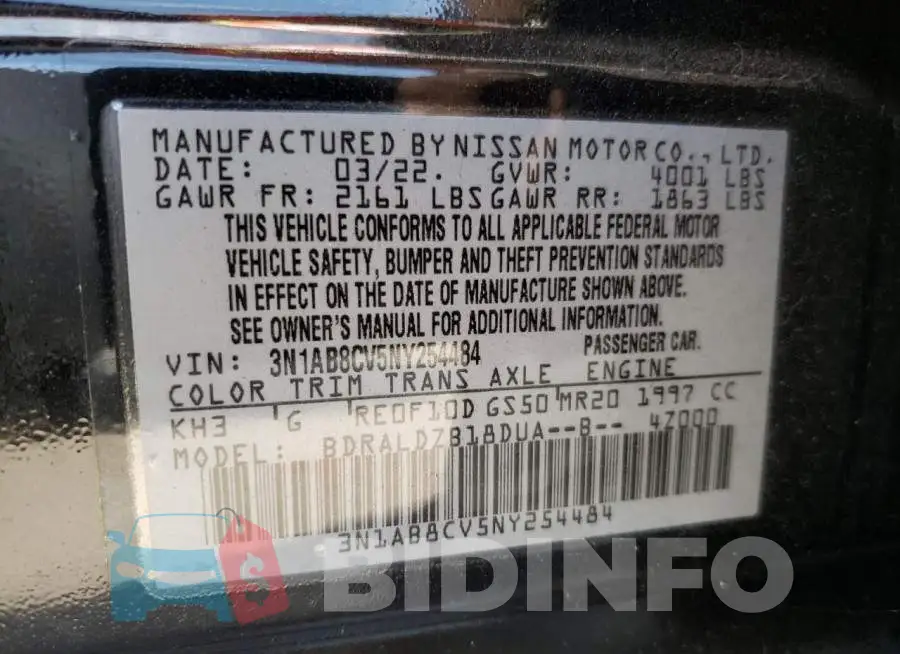 3N1AB8CV5NY254484 Photo# 10