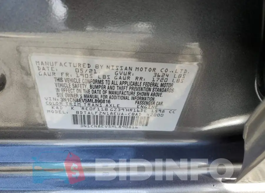 3N1CN8EV5ML890816 Photo# 10