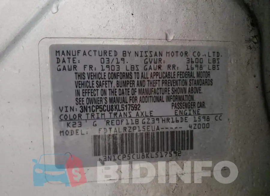 3N1CP5CU8KL517592 Photo# 10