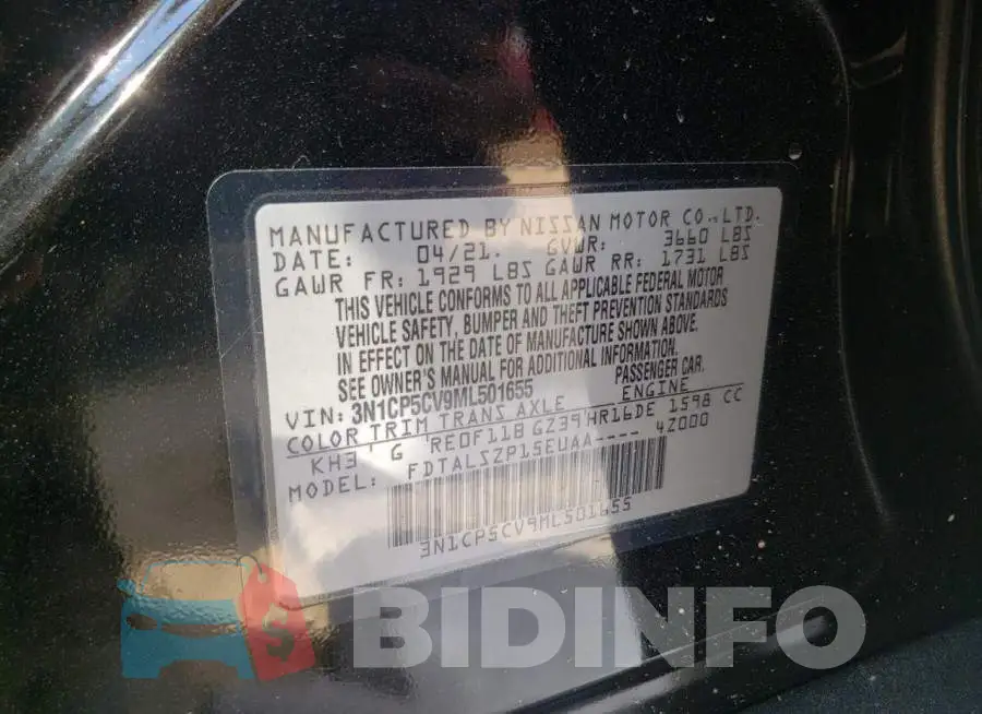 3N1CP5CV9ML501655 Photo# 10