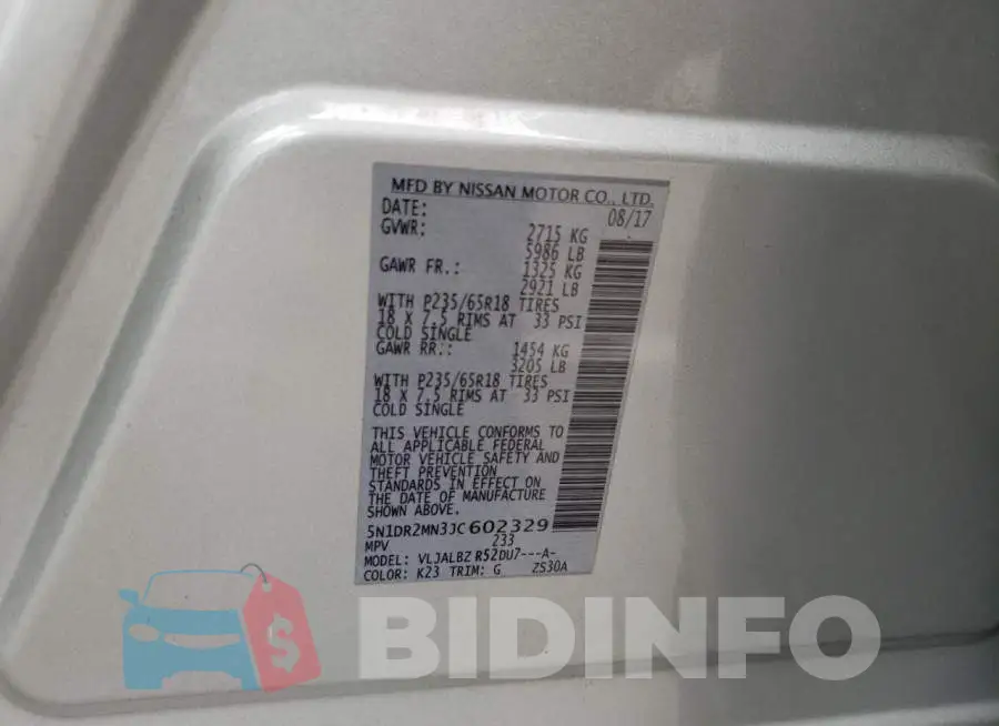 5N1DR2MN3JC602329 Photo# 10