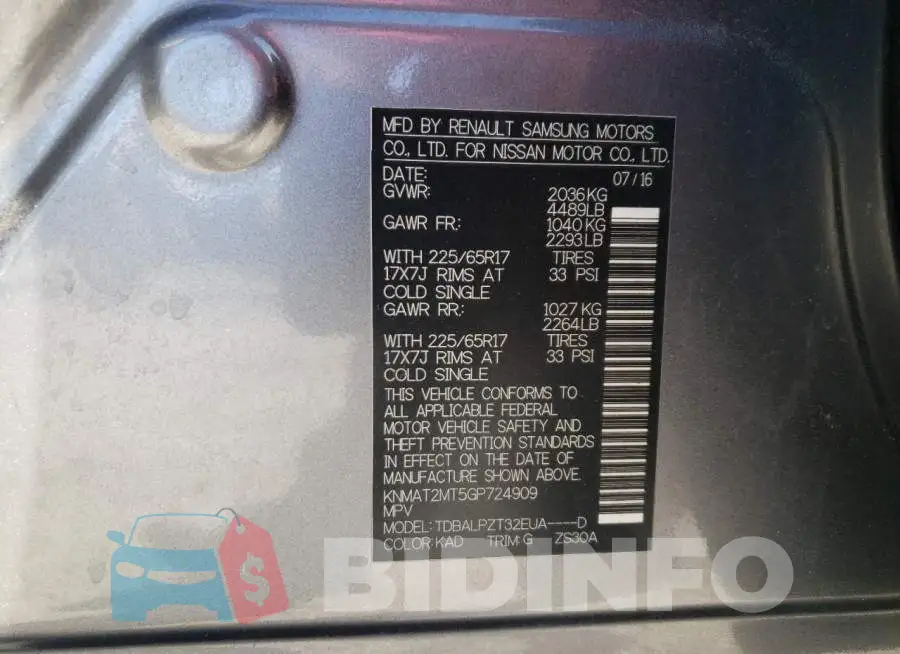 KNMAT2MT5GP724909 Photo# 10