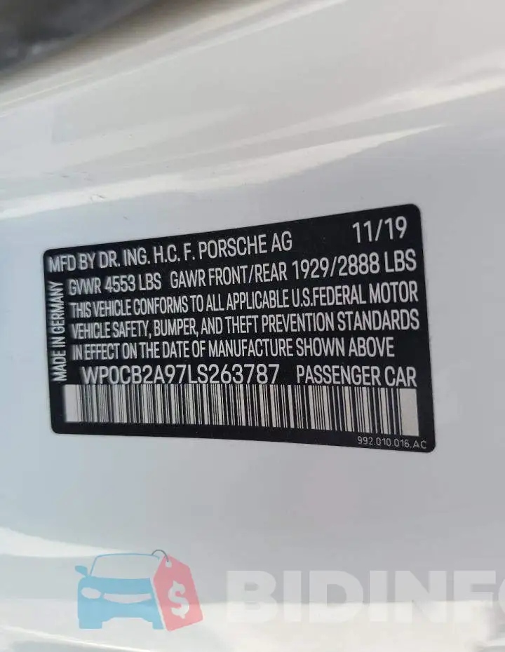 WP0CB2A97LS263787 Photo# 10