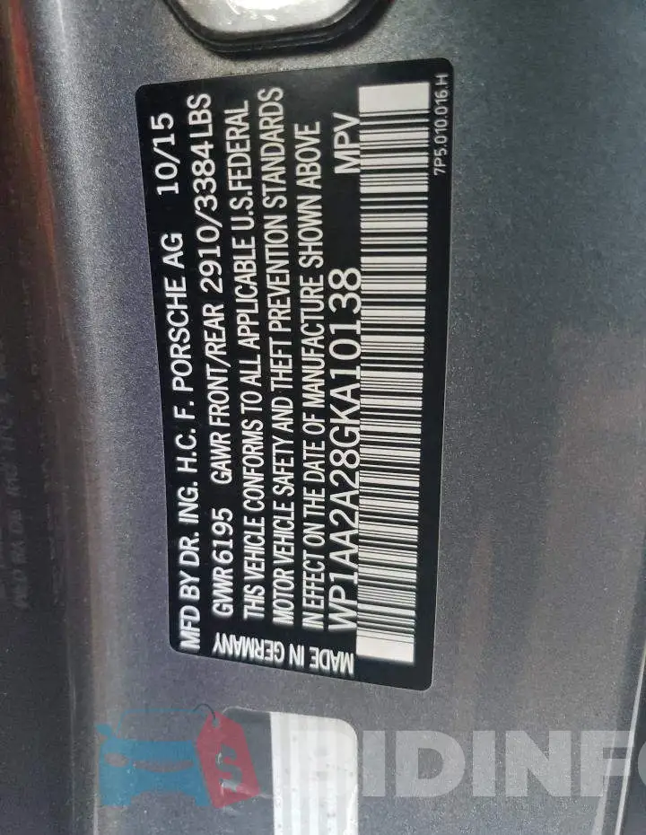 WP1AA2A28GKA10138 Photo# 10