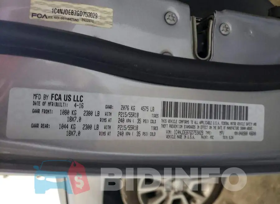 1C4NJDEB7GD753029 Photo# 10