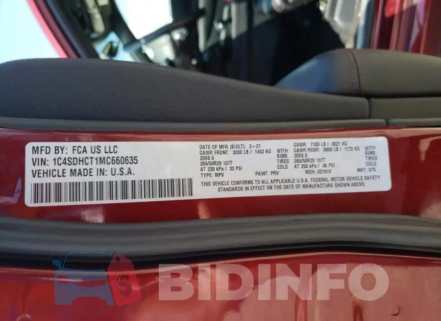 1C4SDHCT1MC660635 Photo# 10