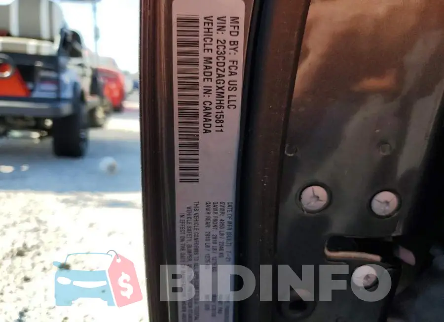 2C3CDZAGXMH615811 Photo# 10
