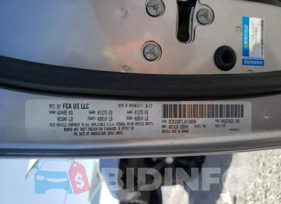 2C3CDZBT1JH130898 Photo# 10