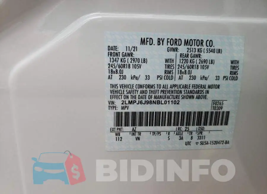 2LMPJ6J98NBL01102 Photo# 10