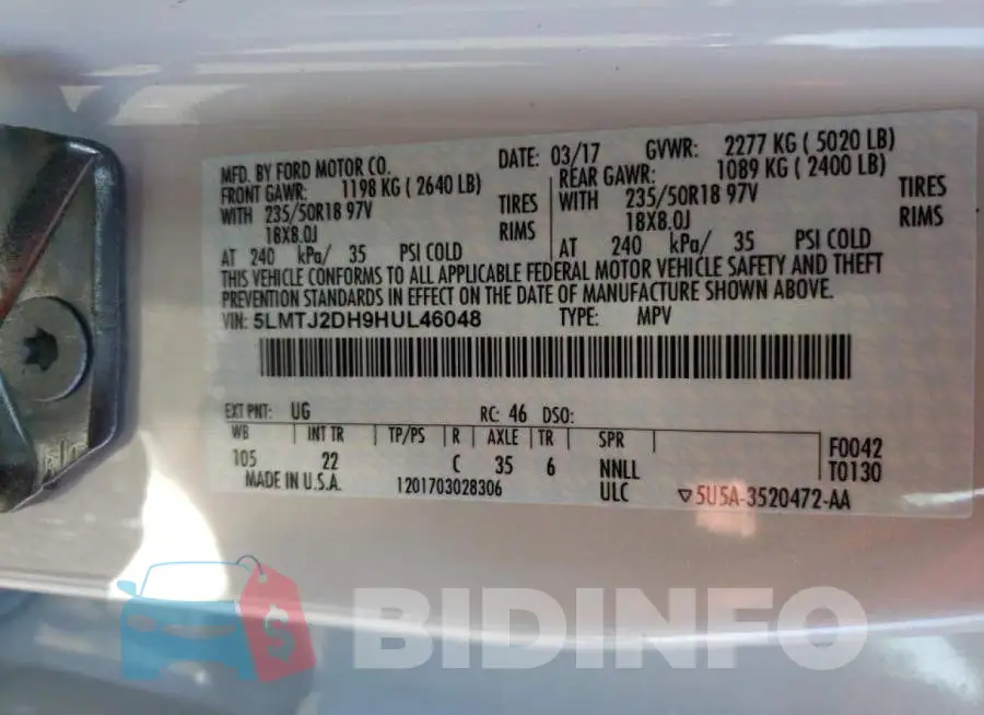 5LMTJ2DH9HUL46048 Photo# 10