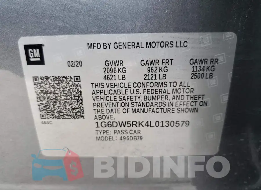 1G6DW5RK4L0130579 Photo# 10