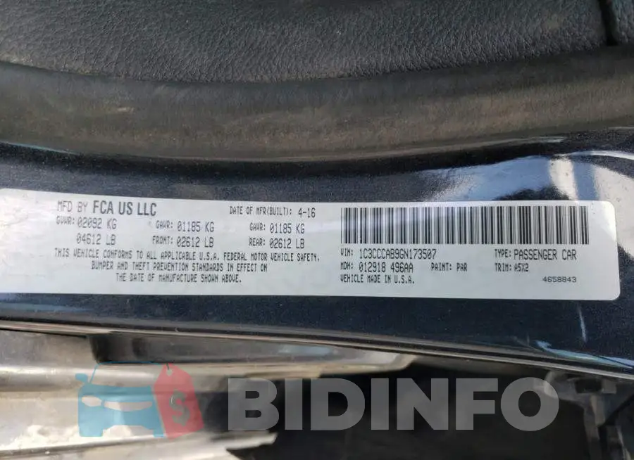 1C3CCCAB9GN173507 Photo# 10