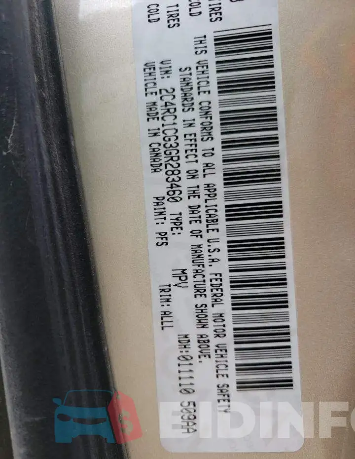 2C4RC1CG3GR283460 Photo# 10