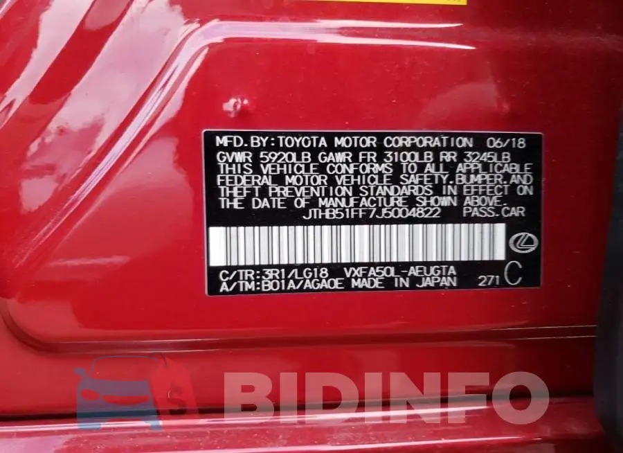 JTHB51FF7J5004822 Photo# 10