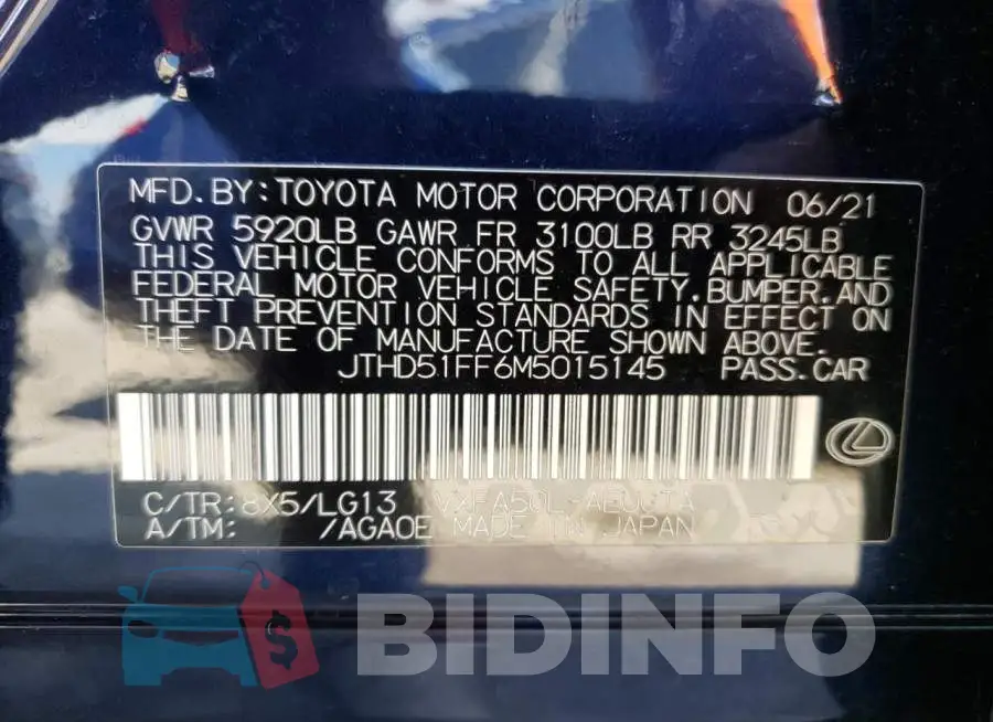 JTHD51FF6M5015145 Photo# 10