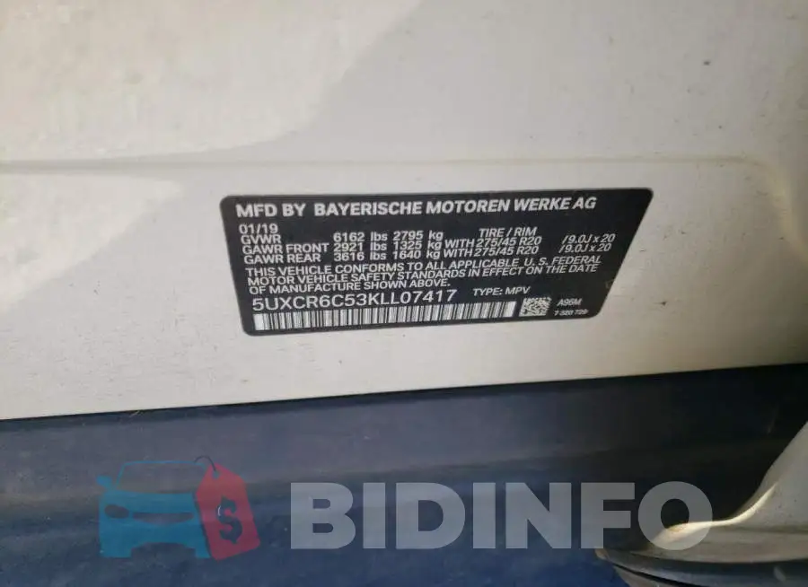 5UXCR6C53KLL07417 Photo# 10