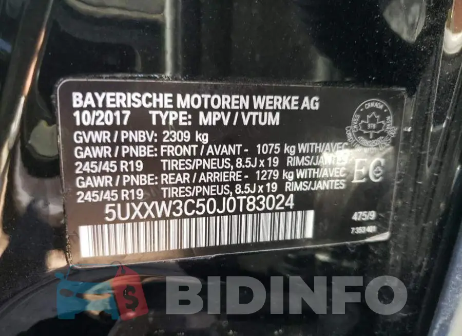 5UXXW3C50J0T83024 Photo# 10
