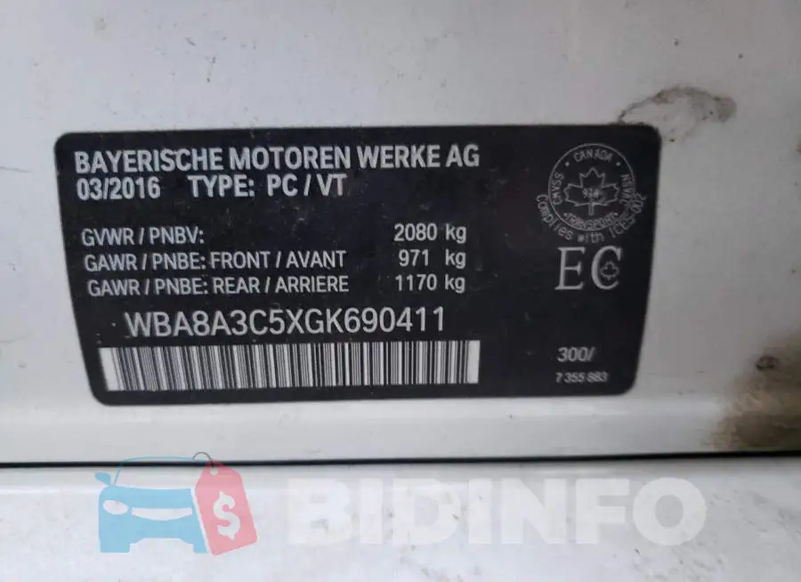 WBA8A3C5XGK690411 Photo# 10