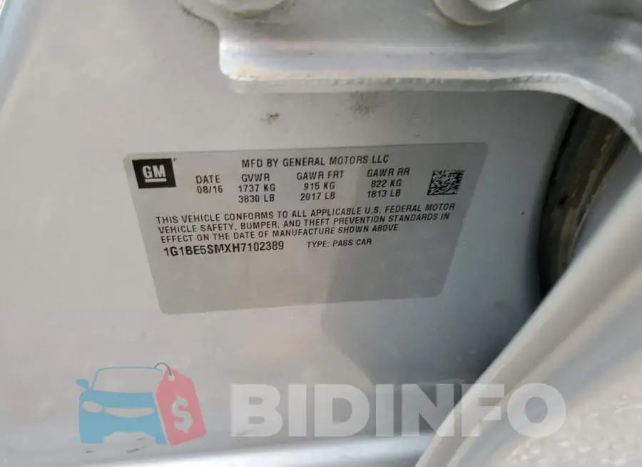1G1BE5SMXH7102389 Photo# 10