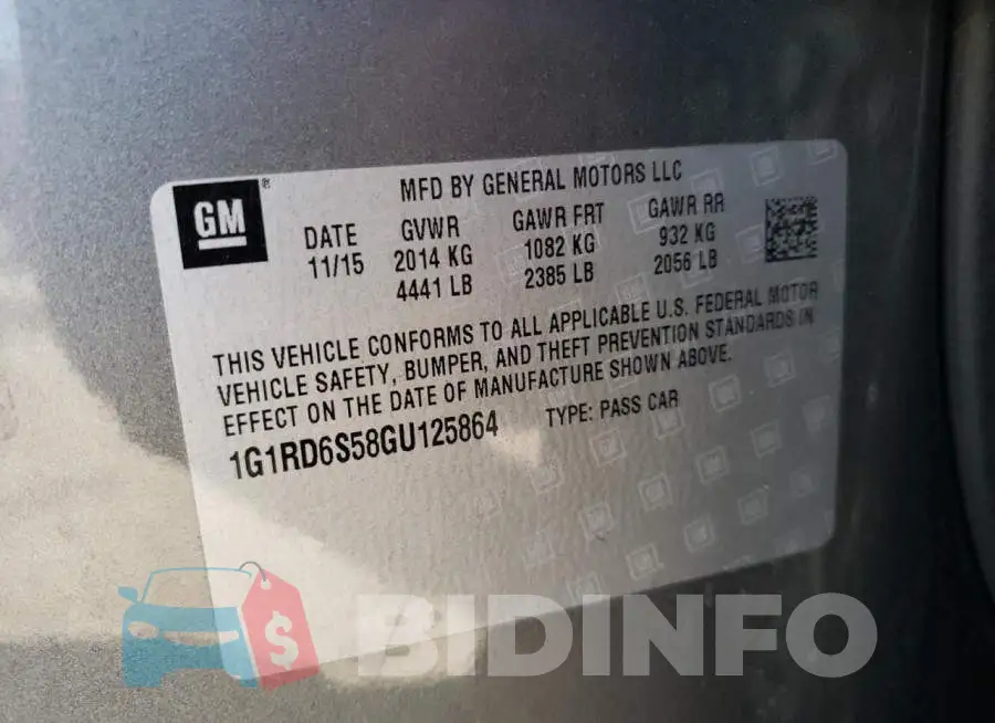 1G1RD6S58GU125864 Photo# 10