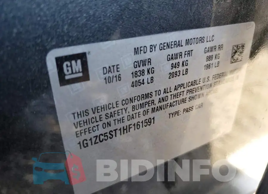 1G1ZC5ST1HF161591 Photo# 10