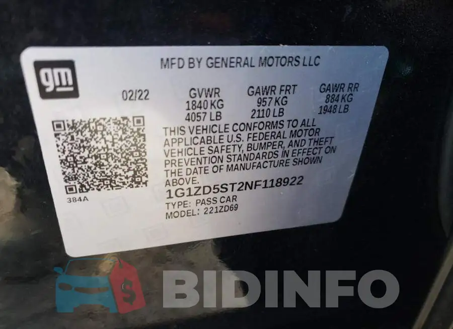 1G1ZD5ST2NF118922 Photo# 10