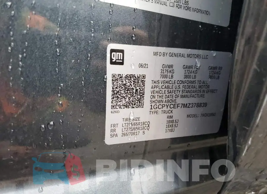 1GCPYCEF7MZ378839 Photo# 10