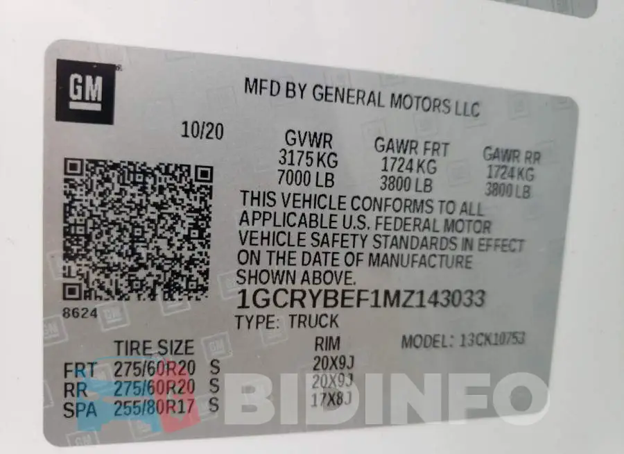 1GCRYBEF1MZ143033 Photo# 10