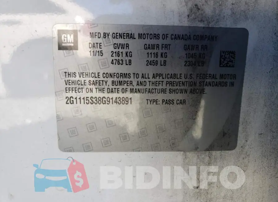 2G1115S38G9143891 Photo# 10