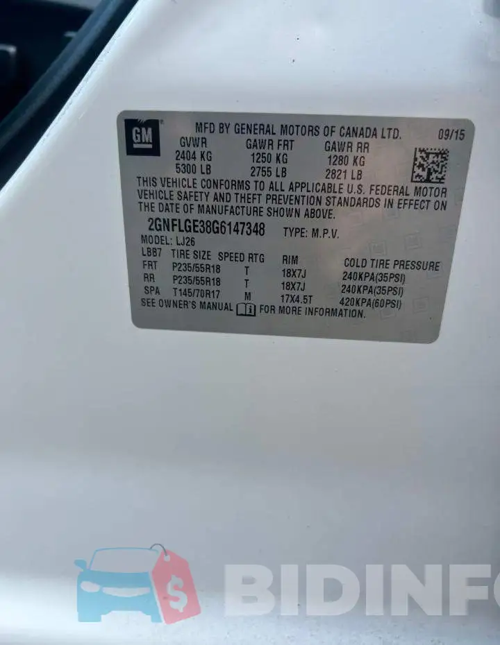 2GNFLGE38G6147348 Photo# 10