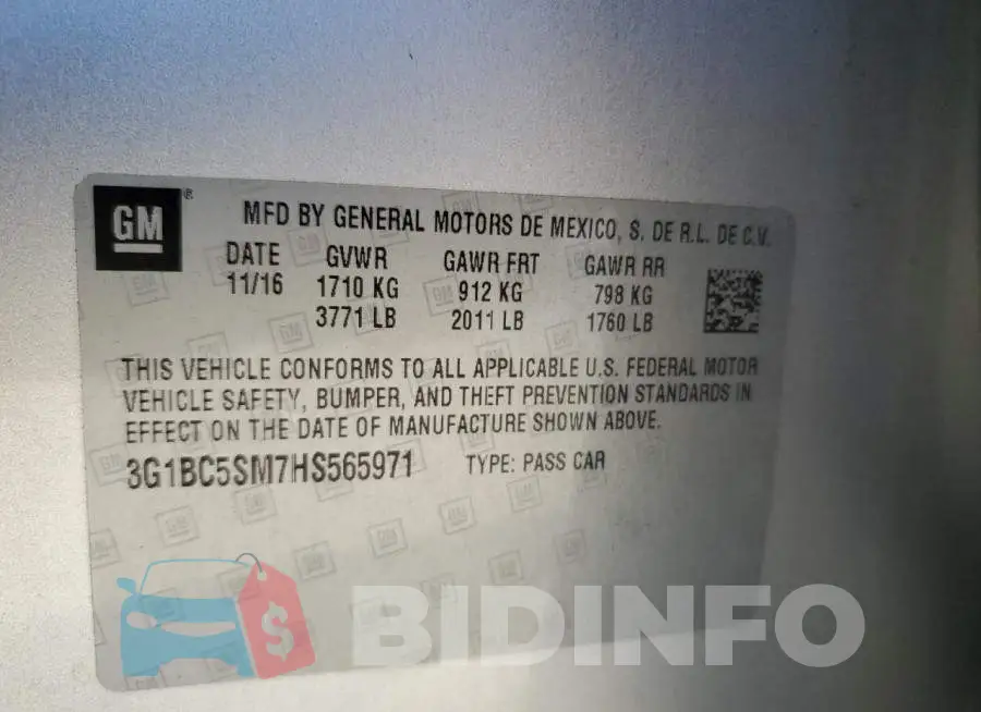 3G1BC5SM7HS565971 Photo# 10