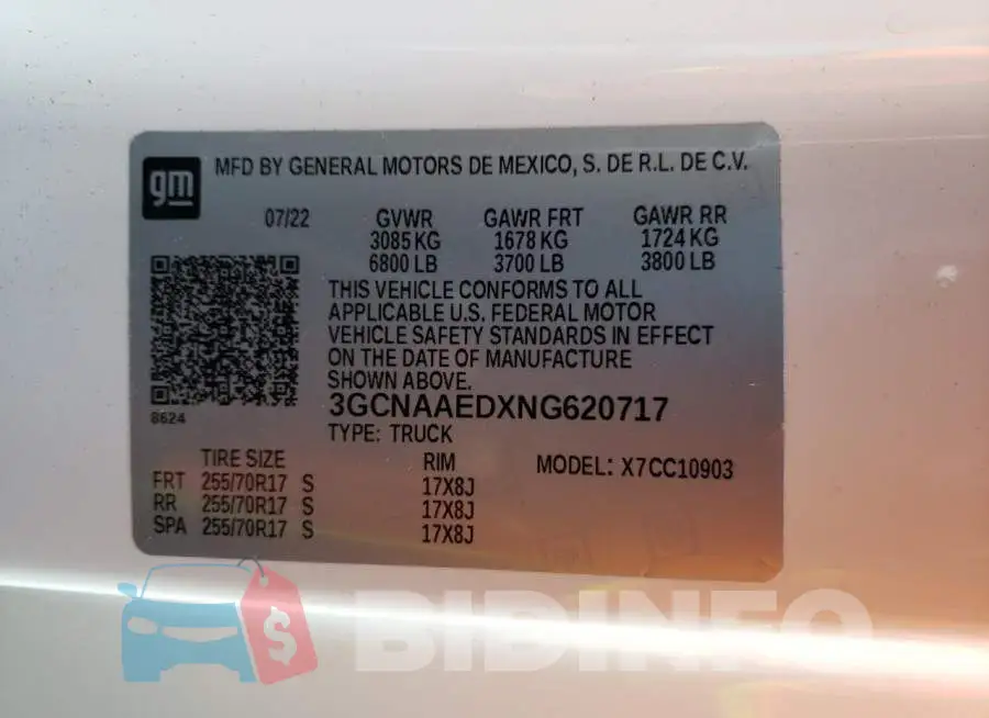 3GCNAAEDXNG620717 Photo# 10