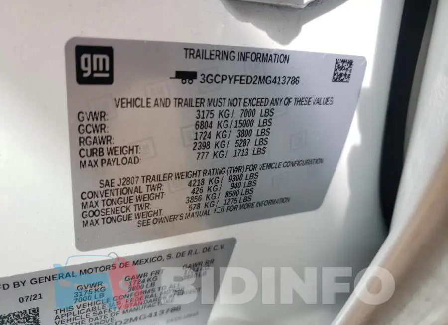 3GCPYFED2MG413786 Photo# 10