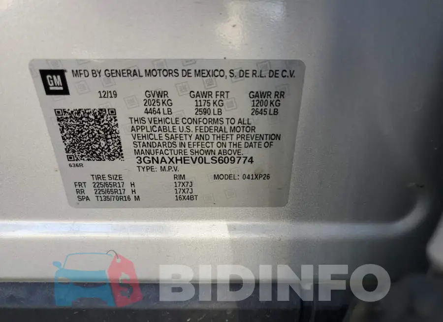 3GNAXHEV0LS609774 Photo# 10